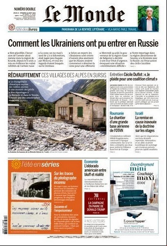 Le Monde du 15-16 Août FRENCH PDF 2024